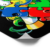 Dabbing Unicorn Puzzle Piece Autism Awareness Cute Poster (Hoek)