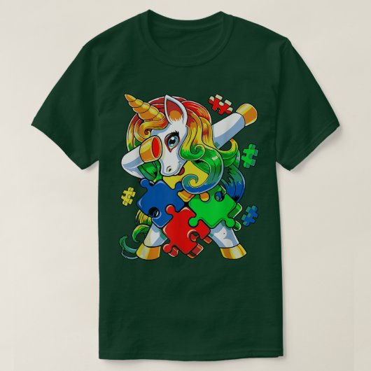 Dabbing Unicorn Puzzle Piece Autism Awareness Cute T-shirt (Design voorkant)