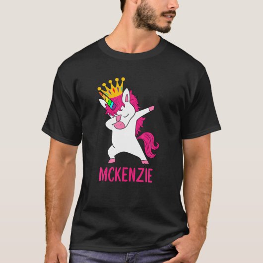 Dabbing Unicorn Queen Personalized MCKENZIE T-shirt (Voorkant)