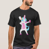 Dabbing Unicorn Rabbit Easter Day Eggs T-shirt (Voorkant)