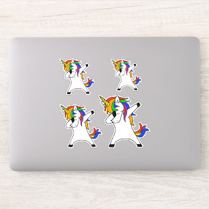 Dabbing Unicorn Rainbow Sticker