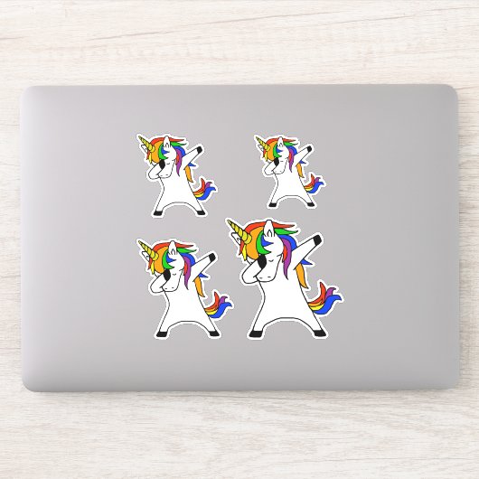 Dabbing Unicorn Rainbow Sticker (Computer)