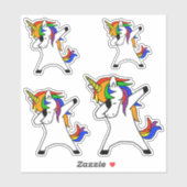 Dabbing Unicorn Rainbow Sticker (Vel)
