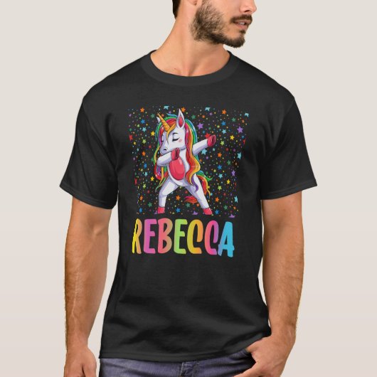 Dabbing Unicorn Rebecca T-shirt (Voorkant)