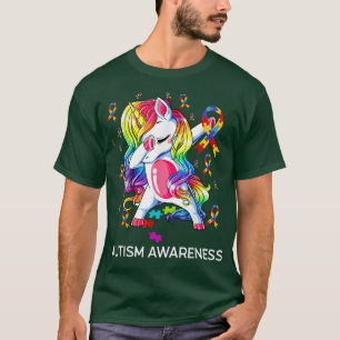 Dabbing Unicorn Ribbon Puzzle Autism Awareness Boy T-shirt