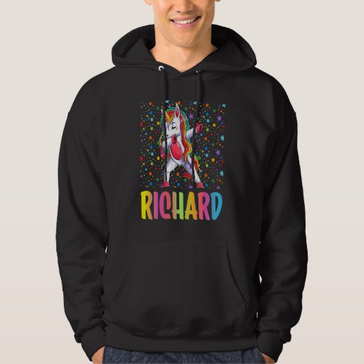 Dabbing Unicorn Richard Hoodie (Voorkant)