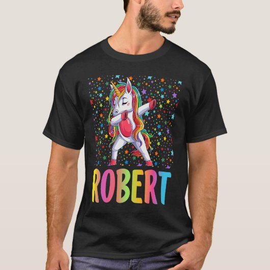 Dabbing Unicorn Robert T-shirt (Voorkant)