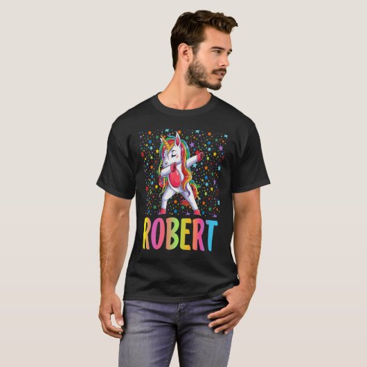 Dabbing Unicorn Robert T-shirt (Voorkant volledig)