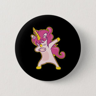 Dabbing Unicorn Ronde Button 5,7 Cm