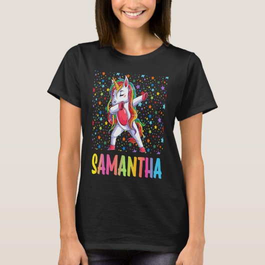 Dabbing Unicorn Samantha T-shirt (Voorkant)