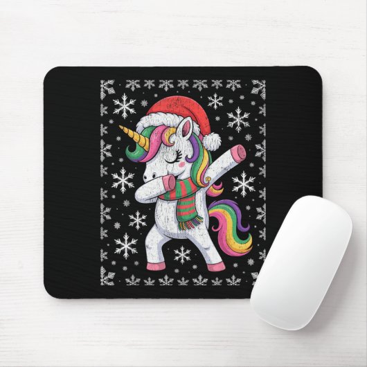 Dabbing Unicorn Santa Hat Christmas Xmas Dab  Muismat (Met muis)