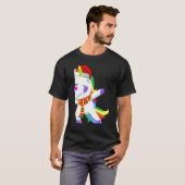 Dabbing Unicorn Santa Hat Kerstfeestdagen T-shirt (Voorkant volledig)