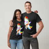 Dabbing Unicorn Santa Hat Kerstfeestdagen T-shirt (Unisex)