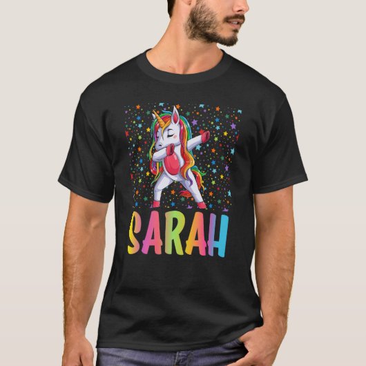 Dabbing Unicorn Sarah T-shirt (Voorkant)
