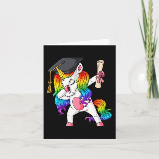 Dabbing Unicorn School Afstuderen Dab Girls Kinder Kaart (Voorkant)