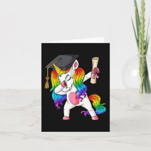 Dabbing Unicorn School Afstuderen Dab Girls Kinder Kaart