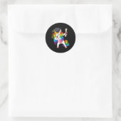 Dabbing Unicorn School Afstuderen Dab Girls Kinder Ronde Sticker (Tas)