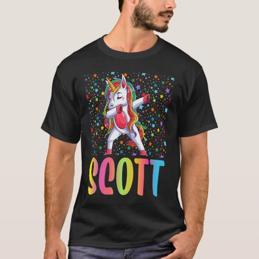 Dabbing Unicorn Scott T-shirt (Voorkant)