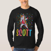 Dabbing Unicorn Scott T-shirt (Voorkant)