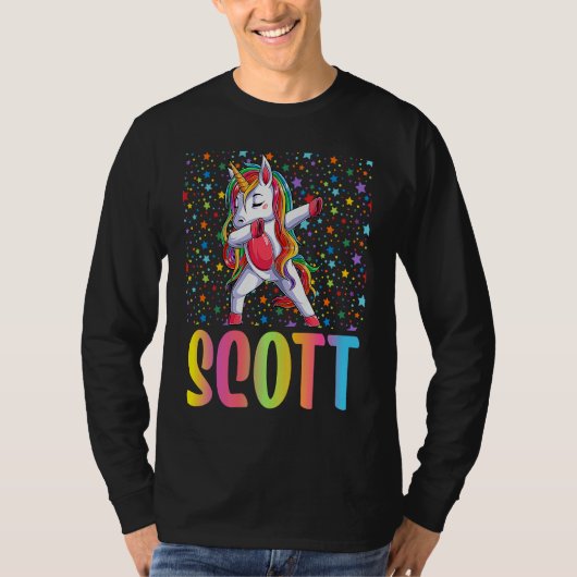Dabbing Unicorn Scott T-shirt (Voorkant)