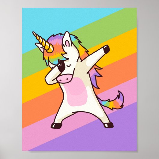 Dabbing Unicorn Shirt Hip Hop Dab Pose Poster (Voorkant)