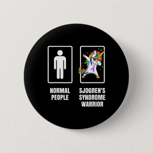 Dabbing Unicorn Sjogren's Syndrome Warrior Survivo Ronde Button 5,7 Cm