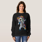 Dabbing Unicorn Skeleton Halloween Girls Dab 1 Trui (Voorkant volledig)