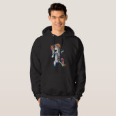 Dabbing Unicorn Skeleton Skulls Halloween Boys Gir Hoodie (Voorkant volledig)