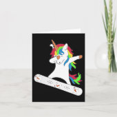 Dabbing Unicorn Snowboard Snowboarding Unicorns Gi Kaart (Voorkant)