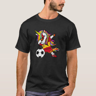 Dabbing Unicorn Spain Soccer Fans Jersey Spain F T-shirt