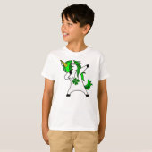 Dabbing Unicorn St. Patrick's Day Green Shamrock T-shirt (Voorkant volledig)