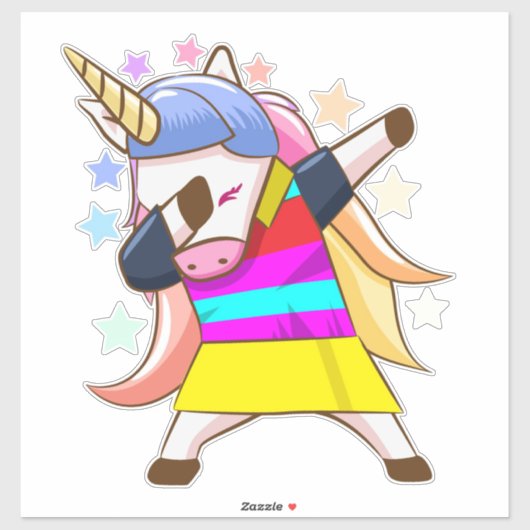 Dabbing Unicorn Sticker (Vel)