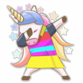 Dabbing Unicorn Sticker (Voorkant)