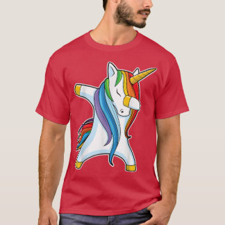 Dabbing Unicorn T Girls Kinder Women Rainbow Unico T-shirt