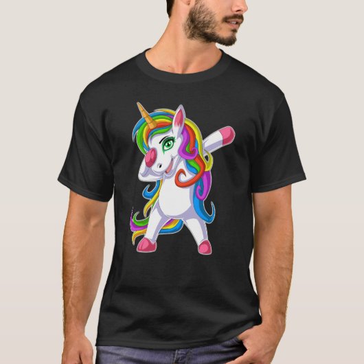 dabbing unicorn t-shirt (Voorkant)