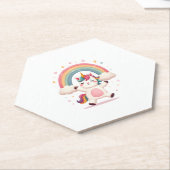 Dabbing Unicorn T Shirt - Funny Dab Dance Rainbow  Kartonnen Onderzetters (Schuin)