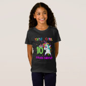 Dabbing Unicorn-This Girl is nu 10 dubbele cijfers T-shirt (Voorkant volledig)