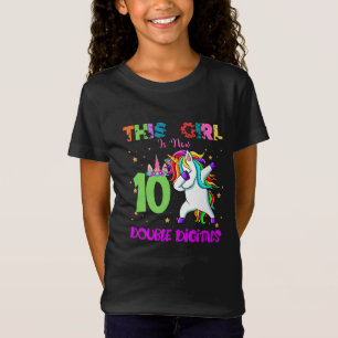 Dabbing Unicorn-This Girl is nu 10 dubbele cijfers T-shirt