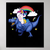 Dabbing Unicorn Tyrannosaurus Rex Dinosaur Rainbow Poster (Voorkant)
