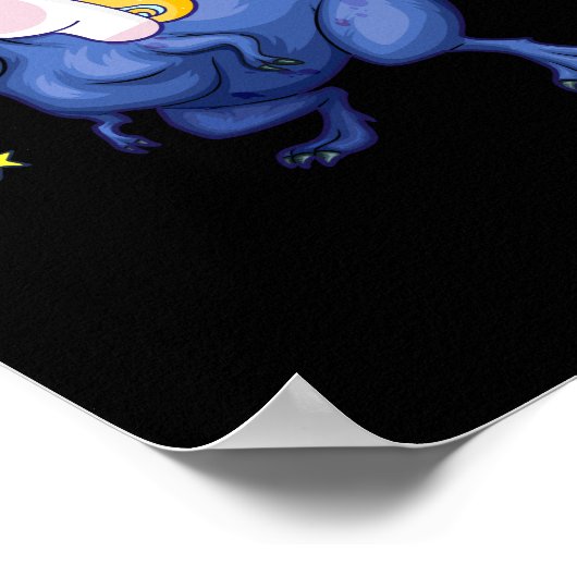 Dabbing Unicorn Tyrannosaurus Rex Dinosaur Rainbow Poster (Hoek)