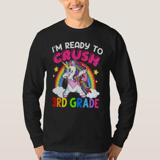 Dabbing Unicorn uit de 3de klas terug naar school T-shirt (Voorkant)