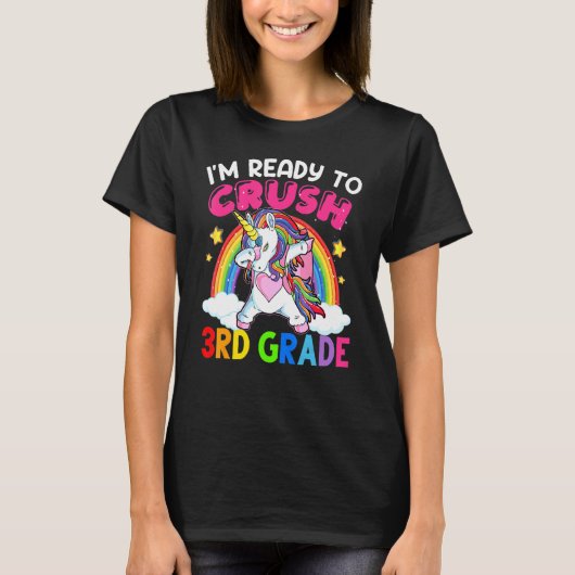 Dabbing Unicorn uit de 3de klas terug naar school  T-shirt (Voorkant)