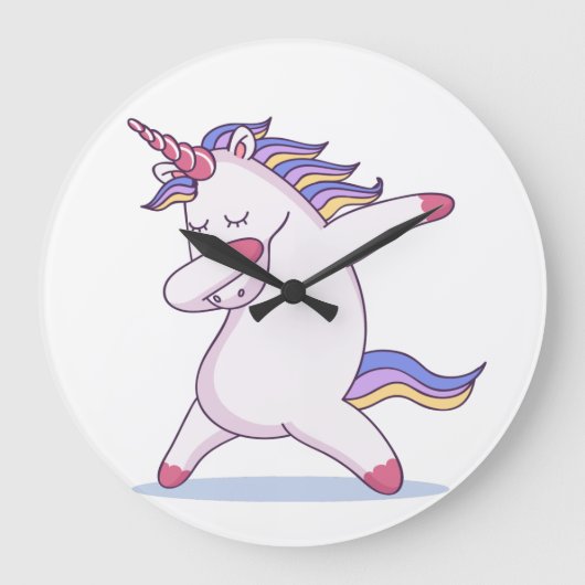 Dabbing Unicorn Wall klok (Voorkant)