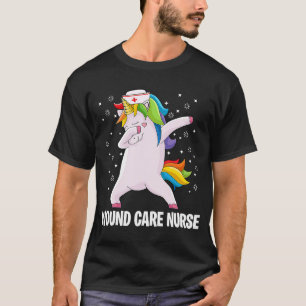 Dabbing Unicorn Wond Care verpleegster wondstomie  T-shirt