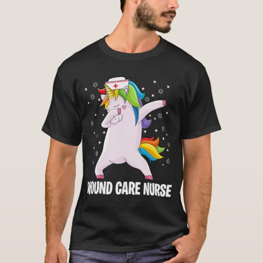 Dabbing Unicorn Wond Care verpleegster wondstomie  T-shirt (Voorkant)
