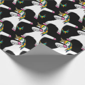 Dabbing Unicorn Wrapping Paper (zwart) Cadeaupapier (Hoek)