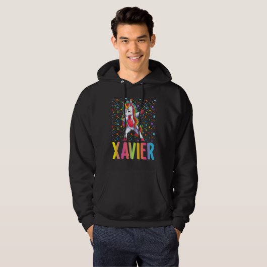 Dabbing Unicorn Xavier Hoodie (Voorkant volledig)
