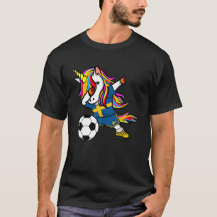 Dabbing Unicorn Zweden Soccer Fans Jersey Zweeds T-shirt