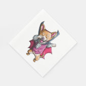 Dabbing Vampire Corgi Leuke Halloween Corgi Grappi Servet (Hoek)