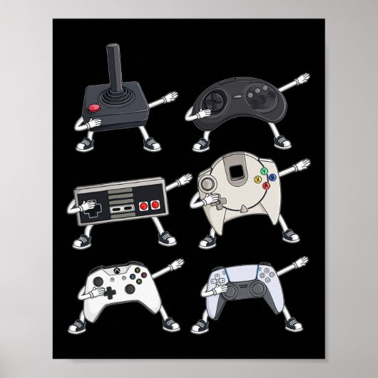 Dabbing Video Gamer Controllers Fun Boys Kinder sp Poster (Voorkant)